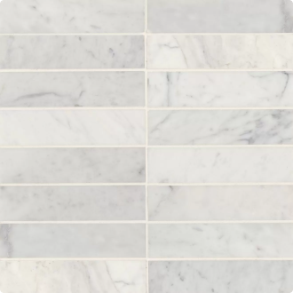 White Carrara Decorative 2 x 8 - marble tile